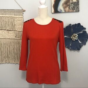 Vintage Ralph Lauren leather detail top